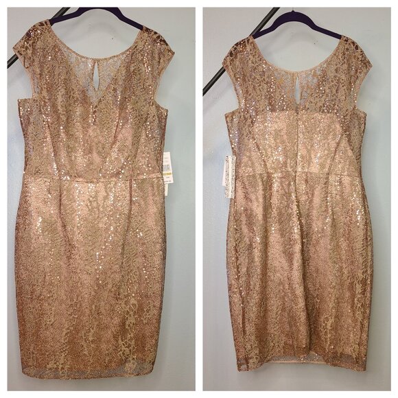 Kay Unger Dresses & Skirts - Gold Sequin Cocktail Dress.